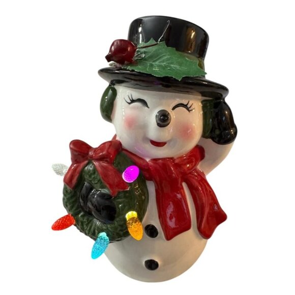 Snowman Light Mrs. 7" AA Battery - Picture 1 of 2